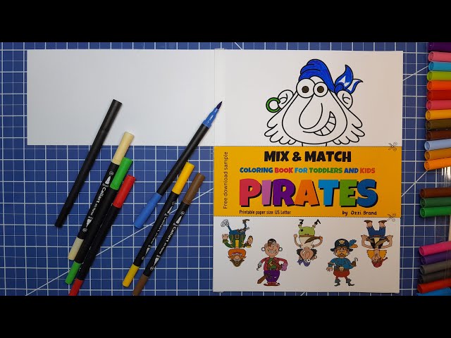 A tutorial to make a free Mix & Match coloring book of Pirates