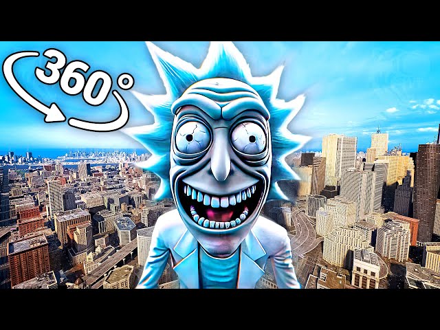 Rick Laughing - City in 360° Video | VR / 8K | ( AI Rick Laughing meme )