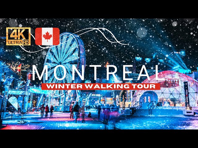 Montreal After the Storm ❄️ Enchanting Night Walk Through a Snowy Downtown [4K HDR/60fps]