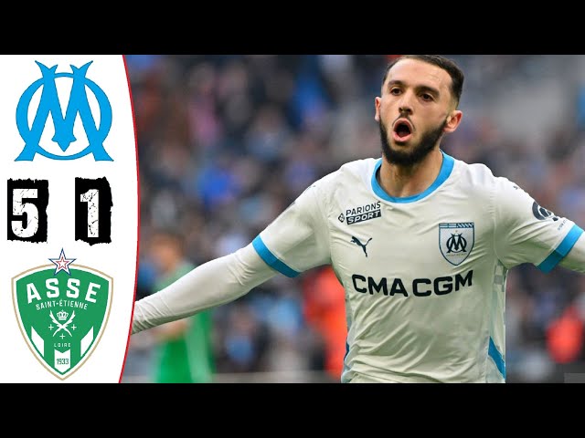 Olympique de Marseille - AS Saint-Étienne 5-1 Résumé (OM - ASSE) Ligue 1 - 2024/2025