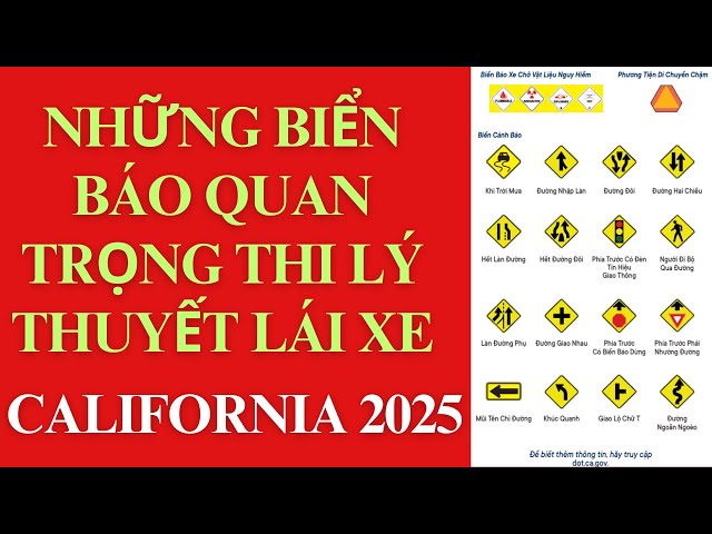 Những biển báo quan trọng trong thi lý thuyết lái xe California 2025 #cuocsongcali #cuocsongmy