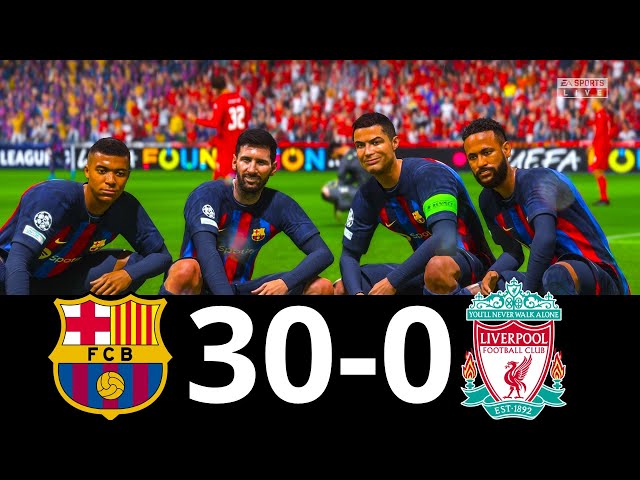 MESSI, RONALDO, MBAPPE, NEYMAR, ALL STARS | BARCELONA 30-0 LIVERPOOL