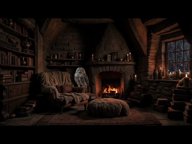 Hagrid's Hut | Blizzard with Crackling Fire | | Harry Potter Fireplace | Cozy Winter Ambience