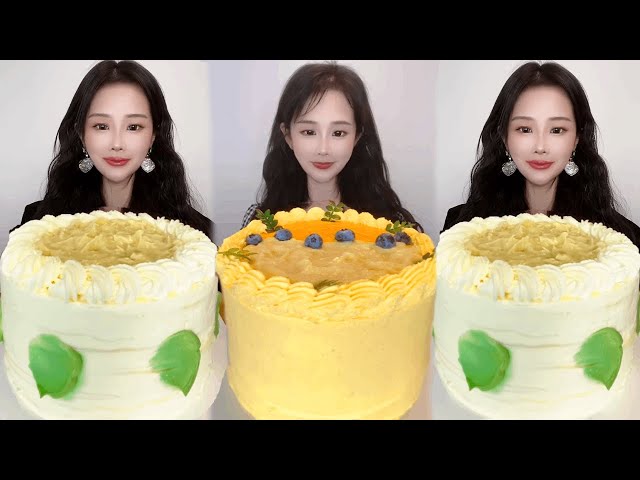 Asmr🍰Eating Durian Custard🍰 (Soft And Waxy Sound) 크림丨먹방丨Mukbang丨Satisfying丨Eatings