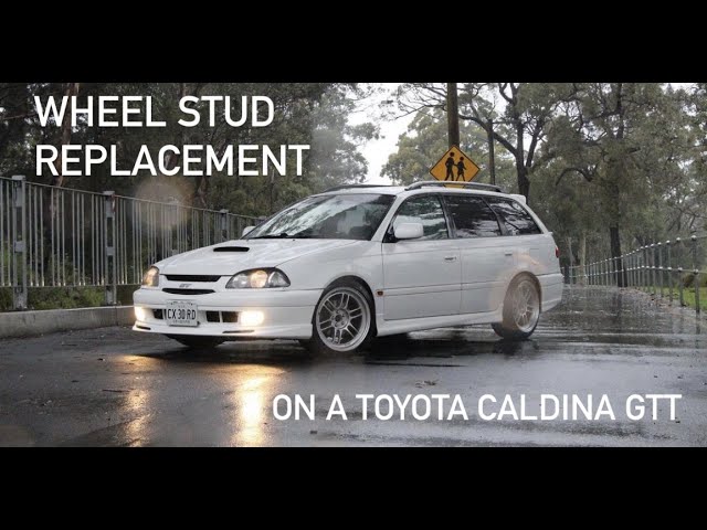 Changing the wheel studs on a Toyota Caldina GTT