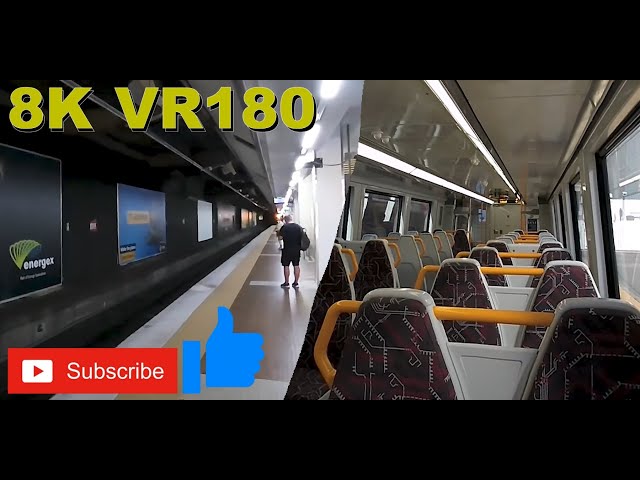 8K VR180 Brisbane Queensland Central Train Station to Soutbank | Travel vids with ASMR or Music