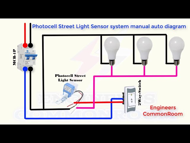 Photocell Street Light Sensor system manual auto diagram | Engineers CommonRoom