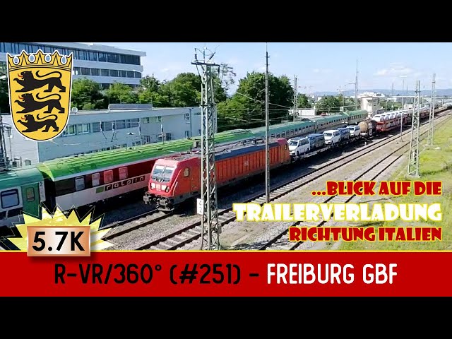 VR/360 Grad | Eisenbahn Momente in Freiburg (#251) Gbf mit Trailerverladung