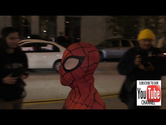 Bow Wow aka Shad Moss dressed as Spider Man outside Catch Restaurant in West Hollywood