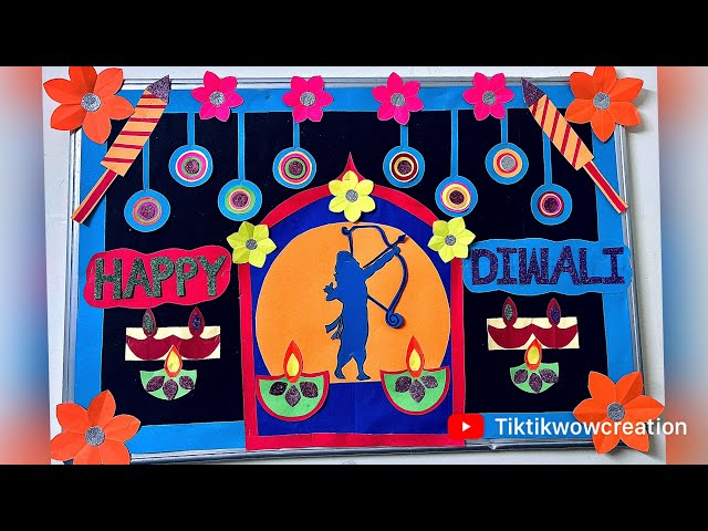 Diwali Bulletin Board ideas | Diwali Craft | Diwali Display Board Idea | Diwali School Decorations