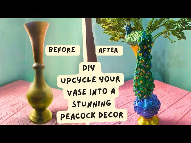 Easy DIY: Peacock Vase That Will Wow Your Guests 🦚🏺| #2024 #diy #5minutedecor #homedecor #decoration