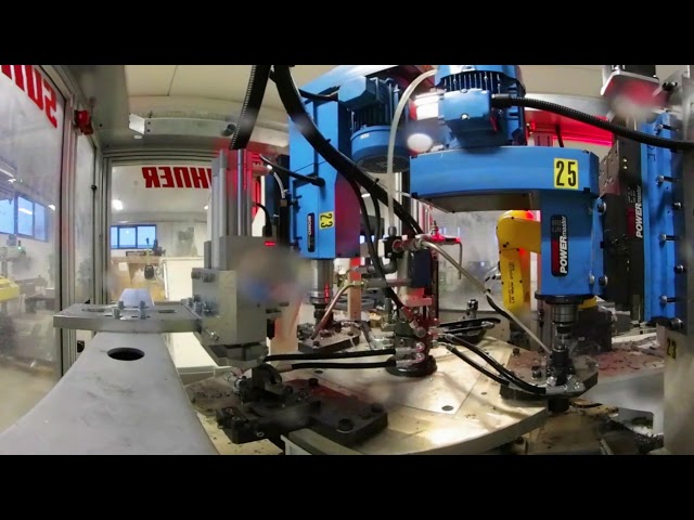 Dedicated machine automation by a robot manipulator Suhner