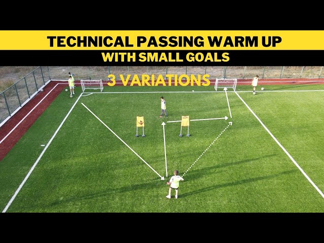 Technical Passing Warm Up with Small Goals | 3 Variations | Football/Soccer Drills