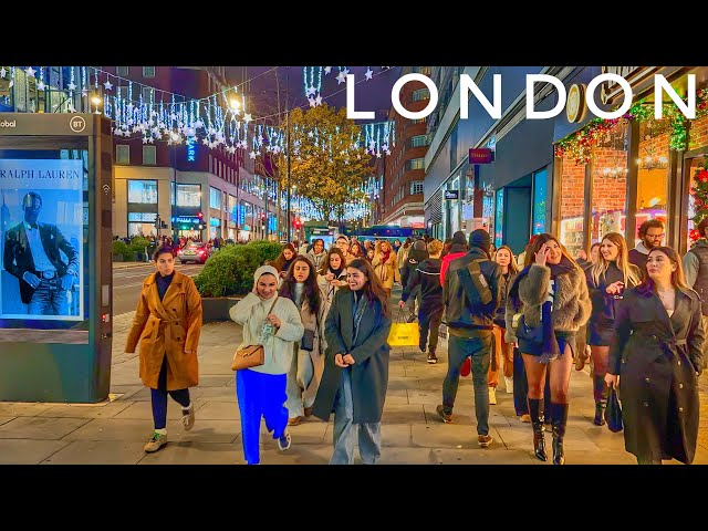 London Winter Walk | Marylebone Village to Busy Oxford Street | London Virtual Walking Tour [4K HDR]