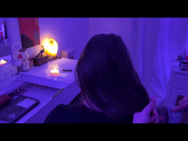 ASMR relaxing hair play and hair brushing (for sleep)