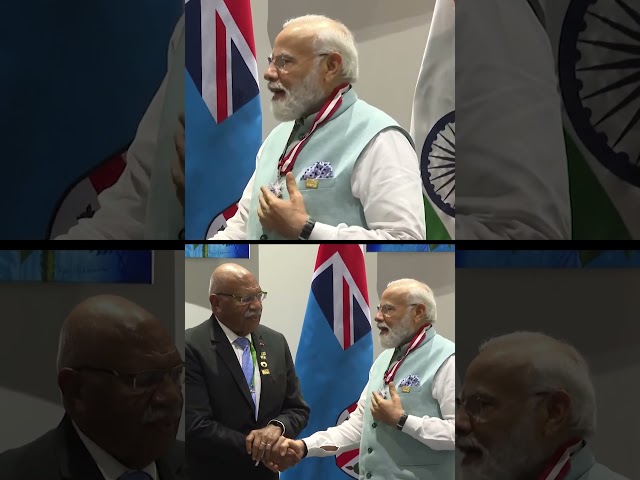 PM Modi conferred with the highest honour of Fiji  Companion of the Order of Fiji by PM Rabuka