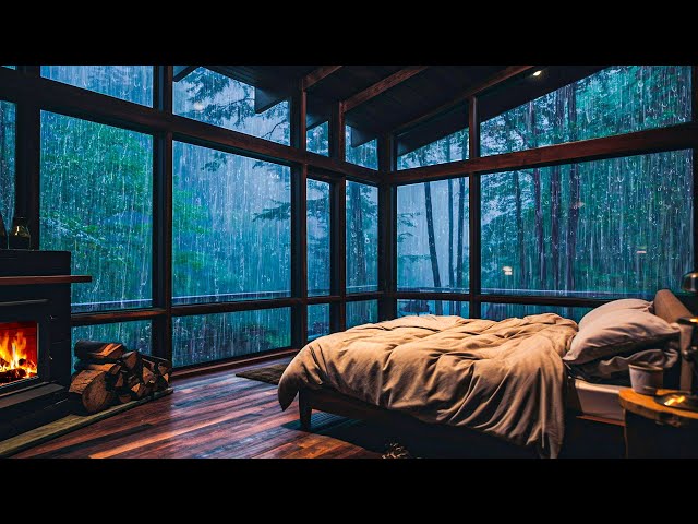 Sound of Rain for Relaxation and Stress-Free Sleep - Heavy Rain and Thunder at Night