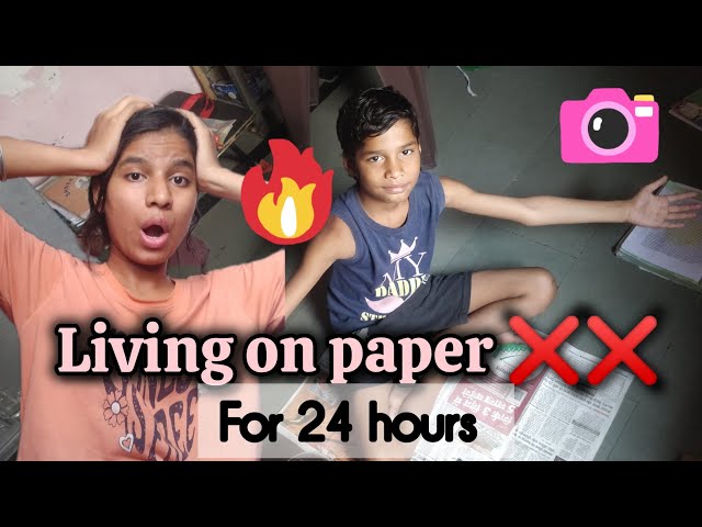 *24 hours on paper 😹😍*living challenge!!🙊✅|kunal challenge videos |24 hours challenge videos