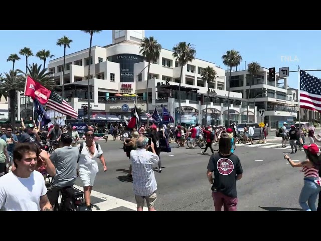 Donald Trump Supporters Rally in Huntington Beach, CA