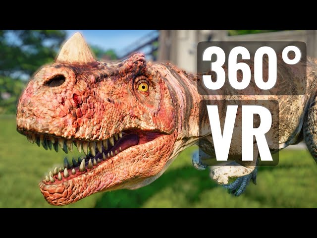 360° video Jurassic World Evolution Dinosaurs Fighting Triceratops vs Ceratosaurus VR 360 degree