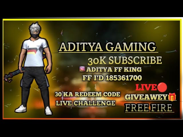 welcome to the livestream in 30k subscriber giveaway in free fire Max live gameplay randomplayer !