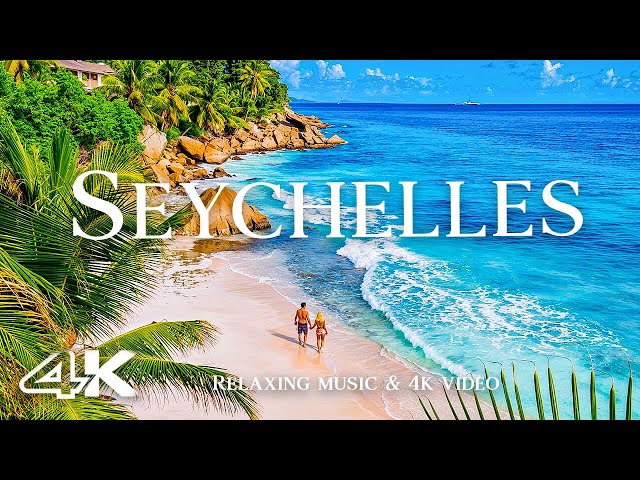 FLYING OVER SEYCHELLES (4K UHD) | Stunning Natural Landscapes with Soothing Music | Video Ultra HD