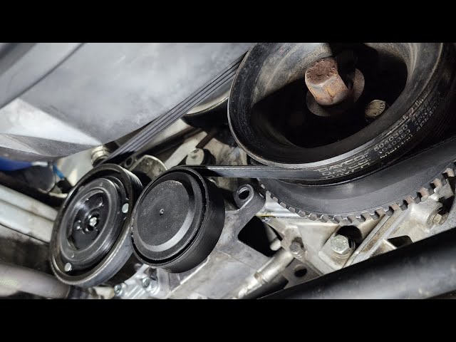 How to replace tensioner pulley for air conditioning compressor belt M44 E36 BMW Z3 1996 1997 1998