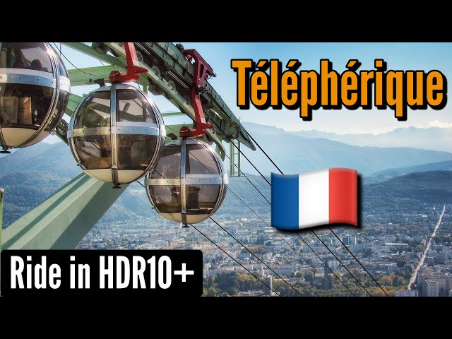 Cable car ride in Grenoble | France FR - October 2021 | 4K HDR10+ (UHD)