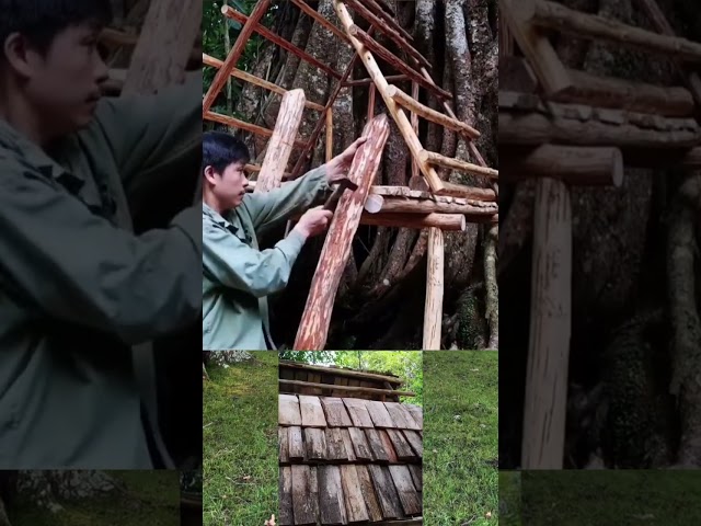 Building wooden house / DIY Wood / Decor home / Plastic house / Live in forest / Survival / Camping