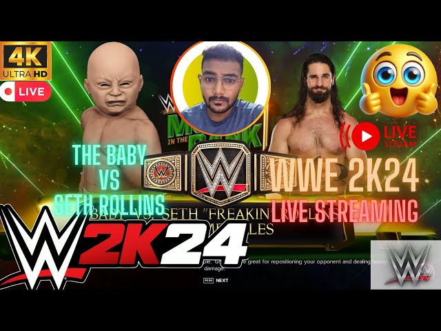 WWE2K24  The Baby vs Seth Rollins @Wrestlemania🔴 Play with Shubham | WWE Game | WWE Game Live