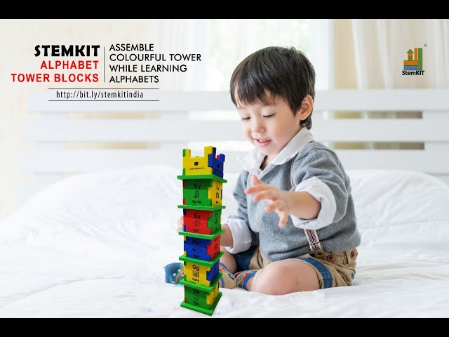 Stemkit Alphabet Tower Assembly - Play and Learn Alphabets for 3 Year Old