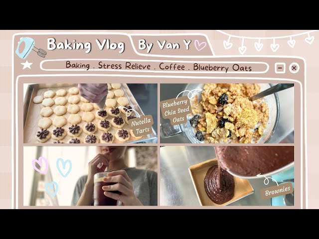 Baking Vlog | by Van Y 💕 Baking.Relieve Stress.Coffee.Blueberry Oats #vlog #youtube #daily #baking