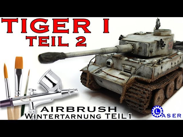 Tiger 1 Panzer Airbrush Wash Alterung  scale 1:35 Winter-Diorama Teil 2