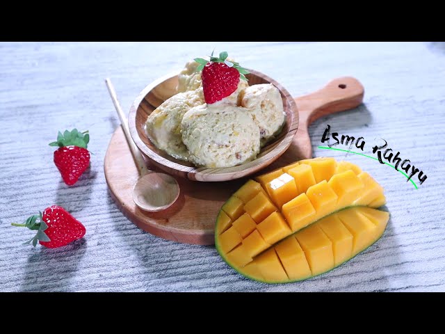 Es Krim Mangga Segar dan Creamy 3 Bahan tanpa Mixer - Mango Ice Cream