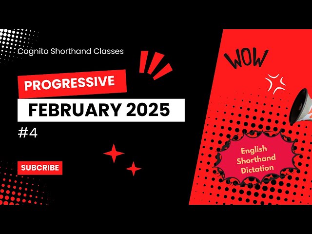 #4 | #95wpm  | Progressive February 2025 | Cognito Shorthand Classes | #100wpm_speed