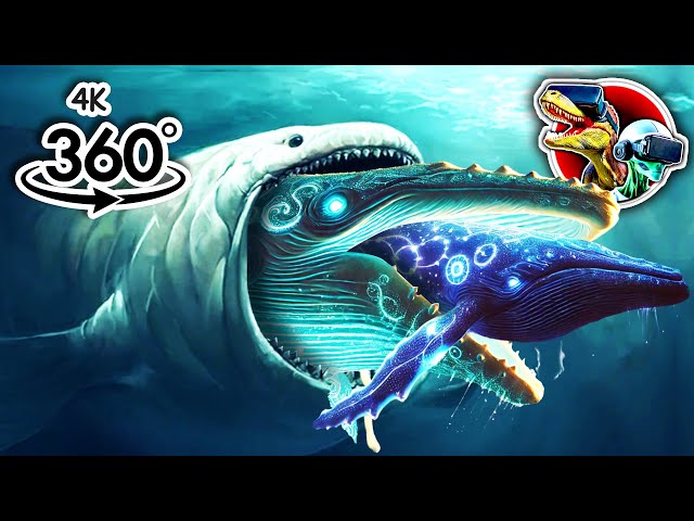 360 Bloop Eat Bloop, Fantasy Whales Sea Monsters | 360 video 4K