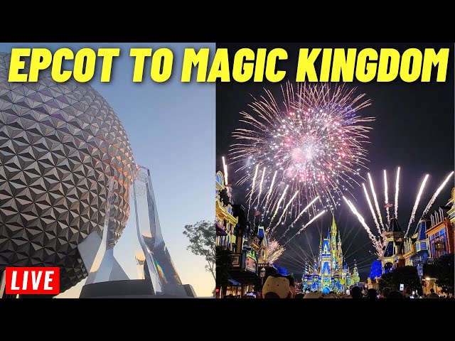 🔴 LIVE: Epcot to Magic Kingdom Wednesday for rides, shows, Fireworks at Walt Disney World 1/15/2025