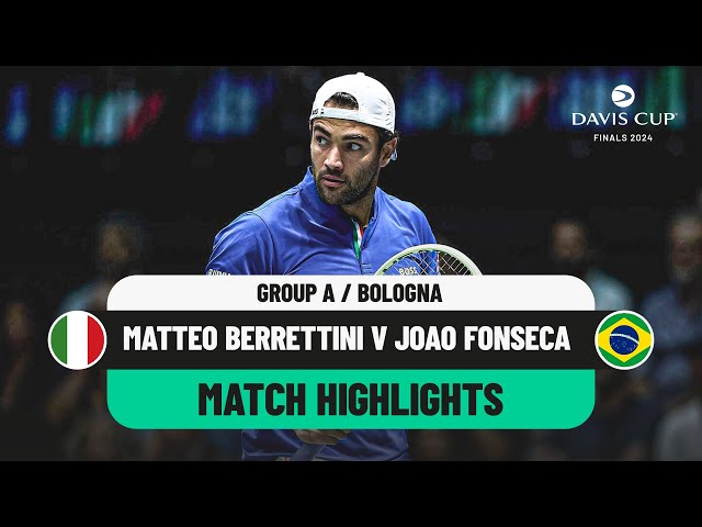 Matteo Berrettini v Joao Fonseca Highlights | Italy v Brazil Davis Cup 2024 Finals Group Stage