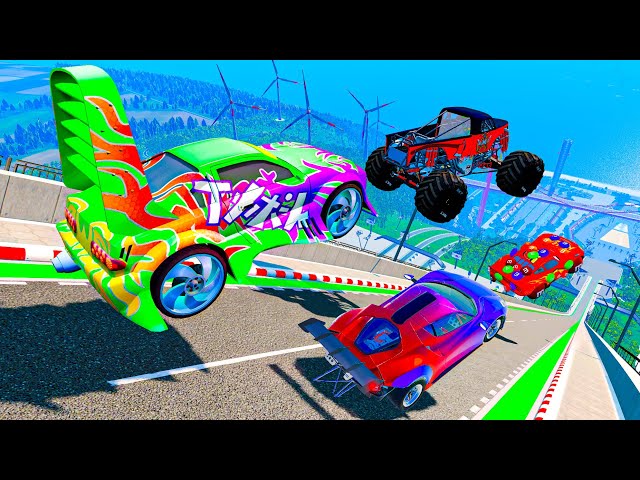 BeamNG Drive - Epic High Speed Funny Automotive Jump & Crashes Arena