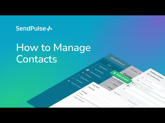 How to Manage Contacts | SendPulse CRM