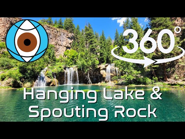 360° Video - Outdoors VR / Hike / Trek Hanging Lake and Spouting Rock waterfall in 4K