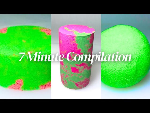 ASMR GREEN Kinetic Sand ODDLY SATISFYING 7 Minute Compilation No Music! ASMR Sounds! No Talking!