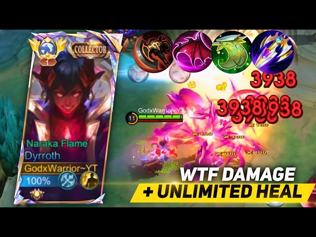 WTF DAMAGE + UNLI HEAL | NEW META DYRROTH BUILD 2025 | MLBB | GODXWARRIOR