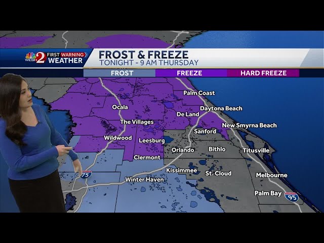 Coldest air of the season headed to Orlando on Thursday