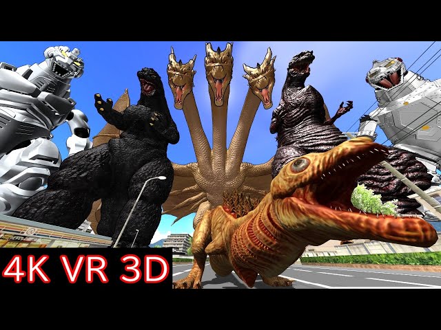 【MMD VR180】 Godzilla ＆ MechaGodzilla ＆ Monsters Attraction（ゴジラ＆メカゴジラ＆怪獣達  アトラクション）