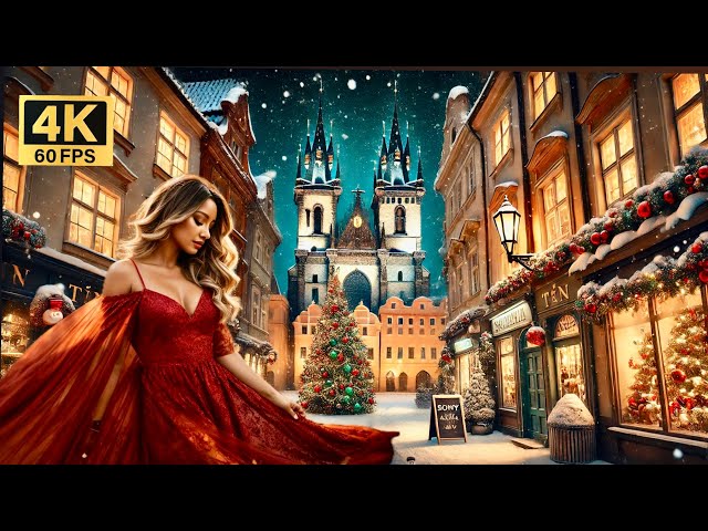 Night Prague🎄Czech 🇨🇿 BEAUTIFUL CHRISTMAS MARKET IN EUROPE WALKING TOUR 4K 60 FPS