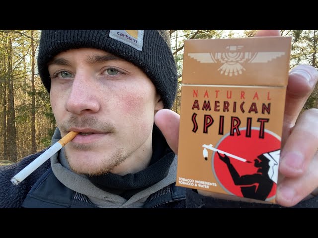 Smoking an American Spirit Tan Cigarette - Review