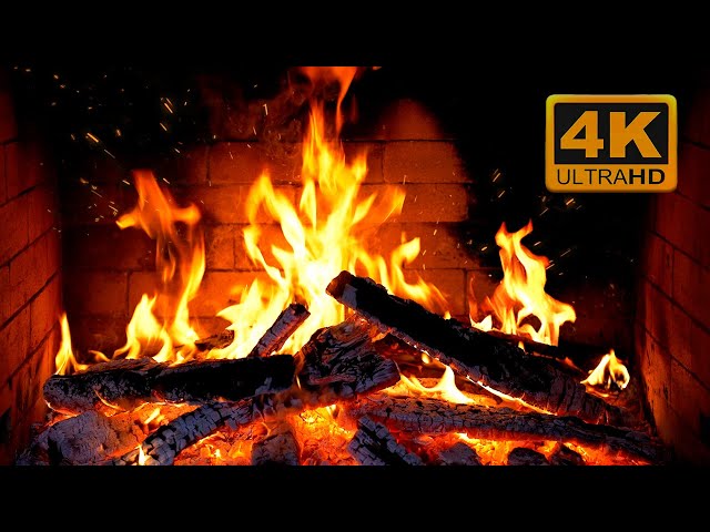 Birchwood Crackling Fireplace (4K Ultra HD)