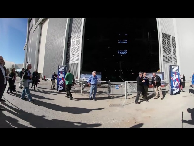 Vehicle Assembly Building high bay 3 News Conference (360 4k video)