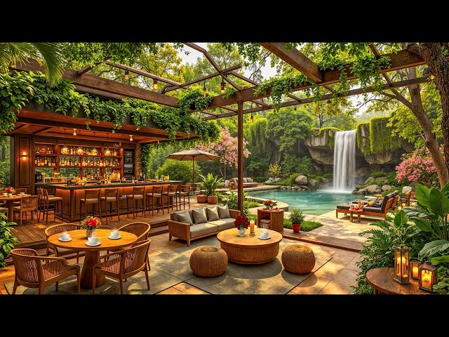 Smooth Jazz Music at Cozy Spring Coffee Shop Ambience 🌸 Soft Jazz Background Music for Work, Study